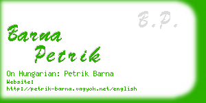 barna petrik business card